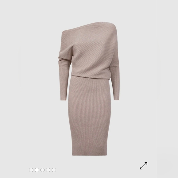 Reiss Lara Off The Shoulder Midi  Dress 0 $250 - Picture 2 of 6